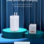 Caricabatterie USB GaN Tech 65 Watt doppia uscita PD+QC4