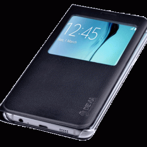 Cover Samsung S6 Edge+ Plus con Finestra Touch Colore Nera