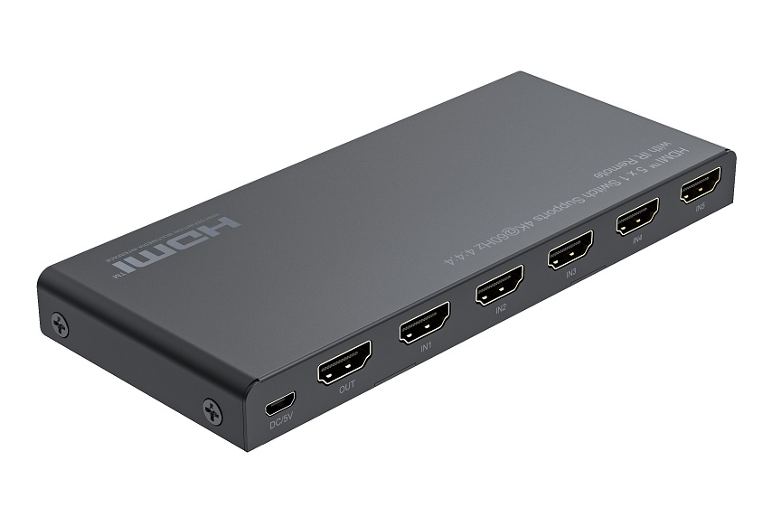 Switch 5x1 HDMI 2.0 18G 4k@60hz HDR, con telecomando IR