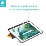 Custodia in pelle per iPad Air 2019 con supporto Pencil Blu