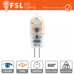 G4 - 1.5W 3000K 120LM >300º 39x12x10mm CRI80 DC-12V