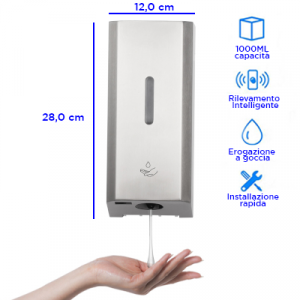 Dispenser automatico a muro, erogazione a goccia - 1 LT