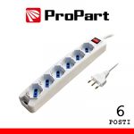 Multipresa 6pos bipasso/schuko spina16A +interr.