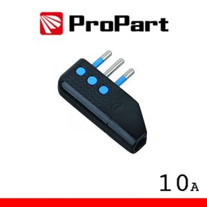 Spina 10A 2P+T uscita cavo 90° nera polybag