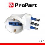 Adattatore schuko 90° spina16A salvaspazio