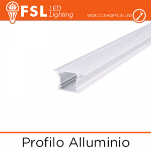 BARRA  ALLUMINIO 6063 - Incasso- 2m SILVER  2000*25(17.3(12.3))*15.42