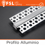 BARRA  ALLUMINIO 6063 - Raso CARTONGESSO - 2m SILVER