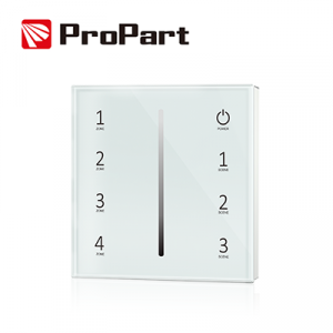 Telecomando da Parete RF 1 Canale - 4 Zone, Bianco, a Batteria