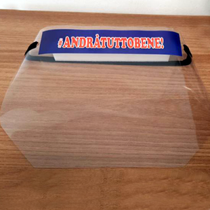 Visiera protettiva in PVC con elastico #AndràTuttoBene