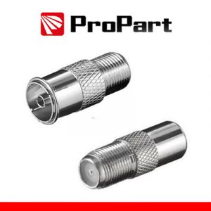 Adattatore antenna TV 75 Ω Presa F - Presa TV 9.5mm metallic