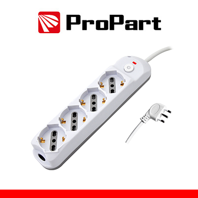 Multipresa 4pos bipasso/schuko + interrutt nuovo modello spina 16A