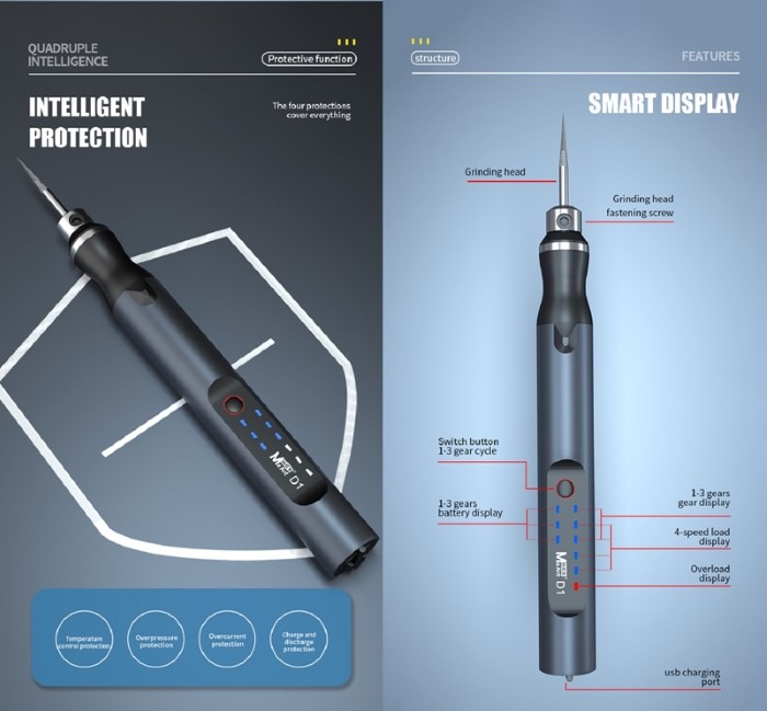 Mini Drimmer elettrico per lucidatura e molatura MaAnt D1