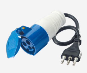 Spina mobile con cavo + Presa Indust.16A 2P+T 220-250V IP44