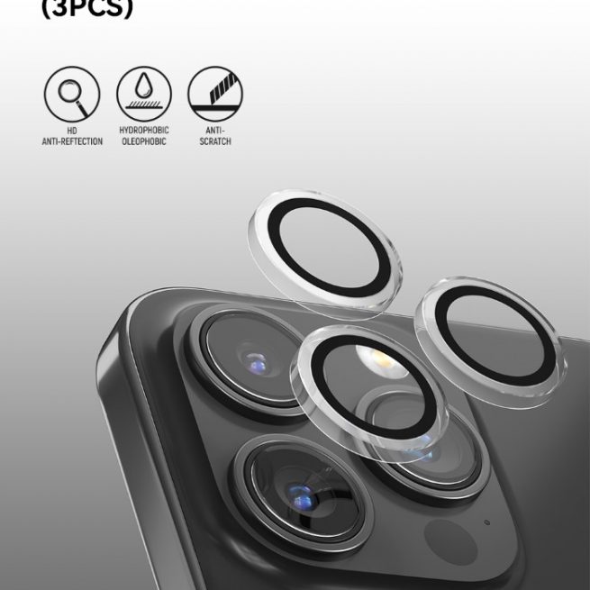 Protezione per fotocamera in cristallo iPhone 15Pr & 15P.Max