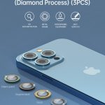 Proteggi lenti diamantate iPhone14P&14PM Cornice Blue