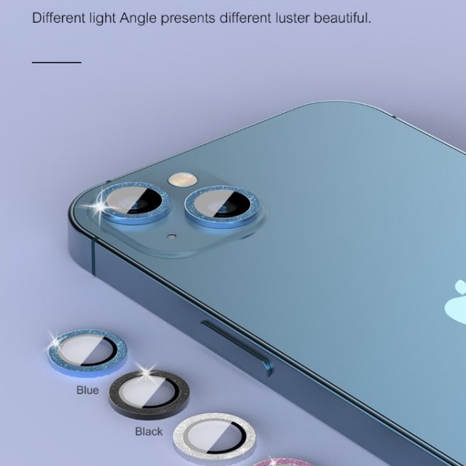 Proteggi lenti diamantate iPhone13 &13 Mini Cornice Pink