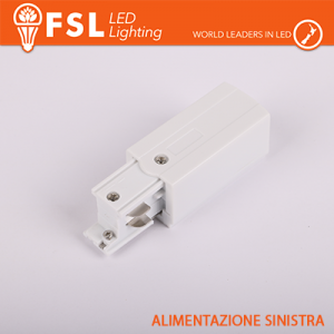 FSL Testata di alimentazione SINISTRA per binario trifase - colore BIANCO