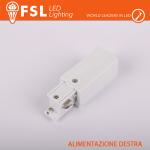 FSL Testata di alimentazione DESTRA per binario trifase - colore BIANCO