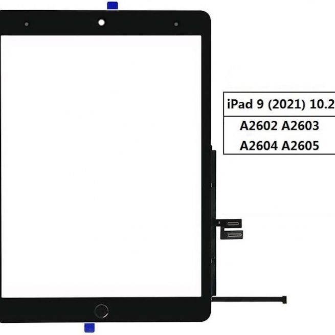 Touch per iPad 9 10.2'' con pulsante Home A2602 A2603 Nero