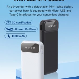 Power Bank serie Kintone con 4 cavi integrati 10000 mAh Bian
