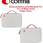 Borsa protettiva Macbook Pro 15.4 e 16 Water-Proof Grigia