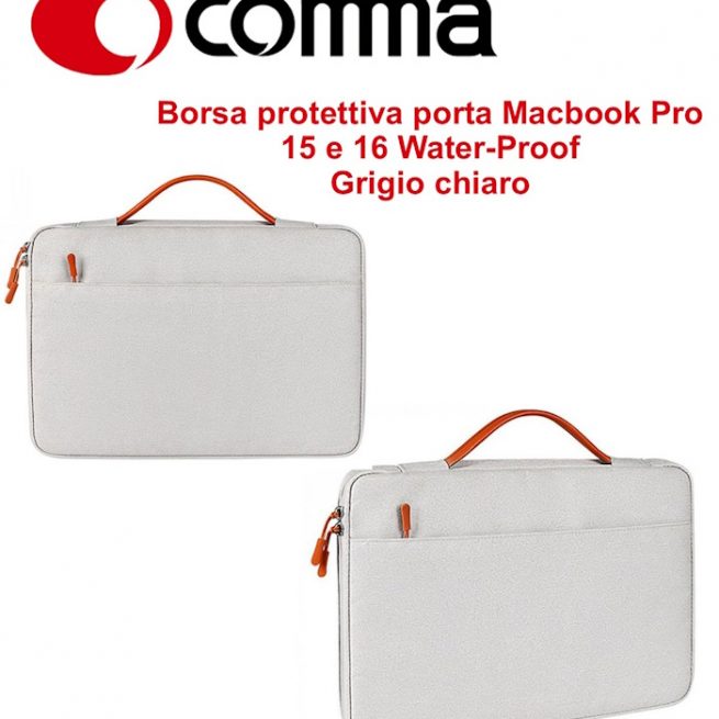 Borsa protettiva Macbook Pro 15.4 e 16 Water-Proof Grigia