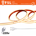 Striscia LED COB 20metri - IP65 3000K 220V 15W/m 1200lm/m+KIT tappo, colla, clip
