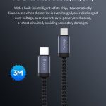Cavo carica rapida da C a Lightning PD 27W 3A 3 Metri Nero