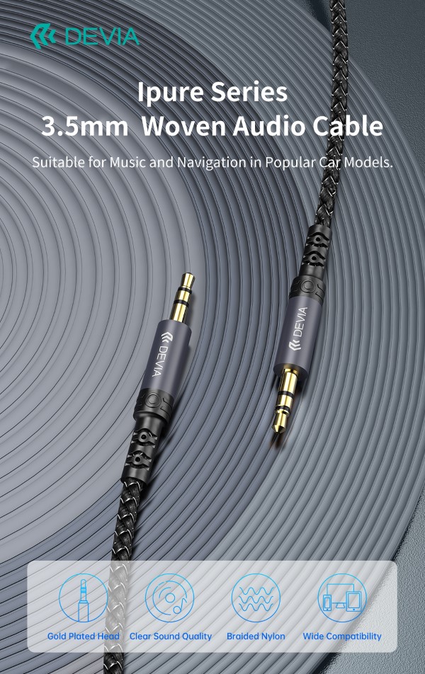 Cavo Audio Jack dorati 3,5 a 3,5 mm 1 Metro nero