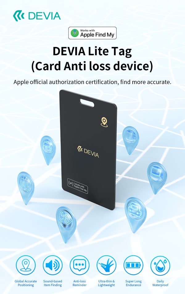 Dispositivo anti smarrimento DEVIA G2304 carica wireless Lite Tag Card Per Apple