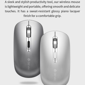 Mouse wireless con DPI regolabile 2.4G + Bluetooth Dual mode Grigio