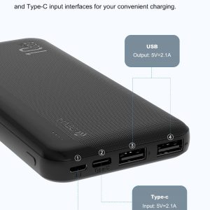 Power Bank Kintone 10,000 mAh 37 Watt Nero