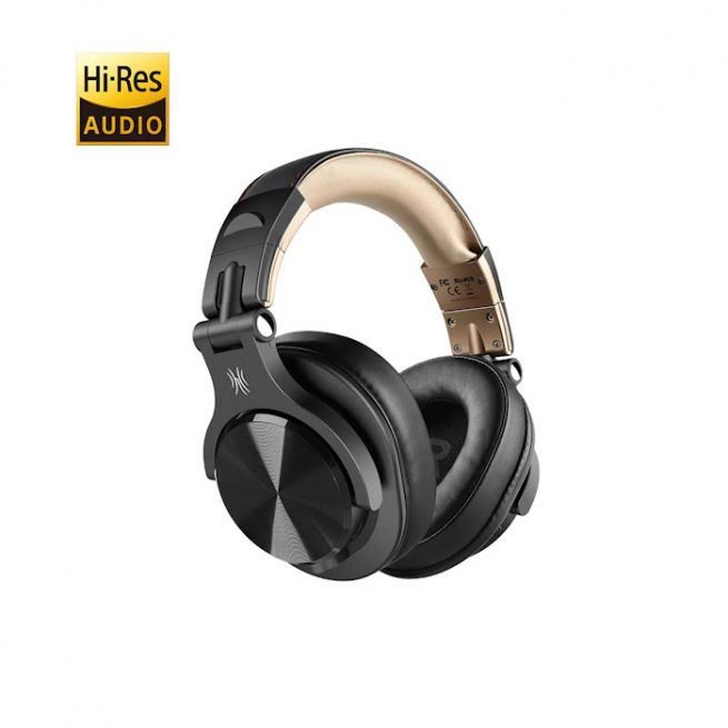 OneOdio Fusion A70 Hi-Res Cuffie DJ Wireless, Cavo e Microfono Gold/Black