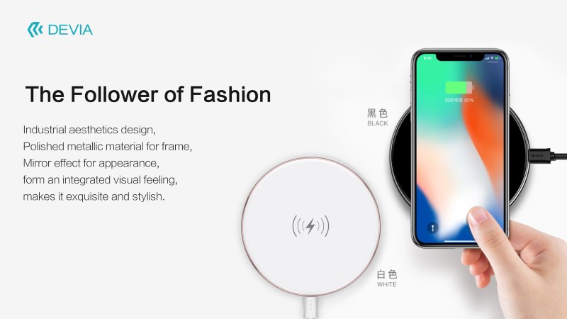 Carica batterie wireless Qi Slim per iPhone Samsung.. Bianco